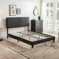 thumbnail image 2 of Queen Size Upholstered Platform Bed Frame ,Wood Slat Support, Easy Assembly,Black, pu 10544, 2 of 7
