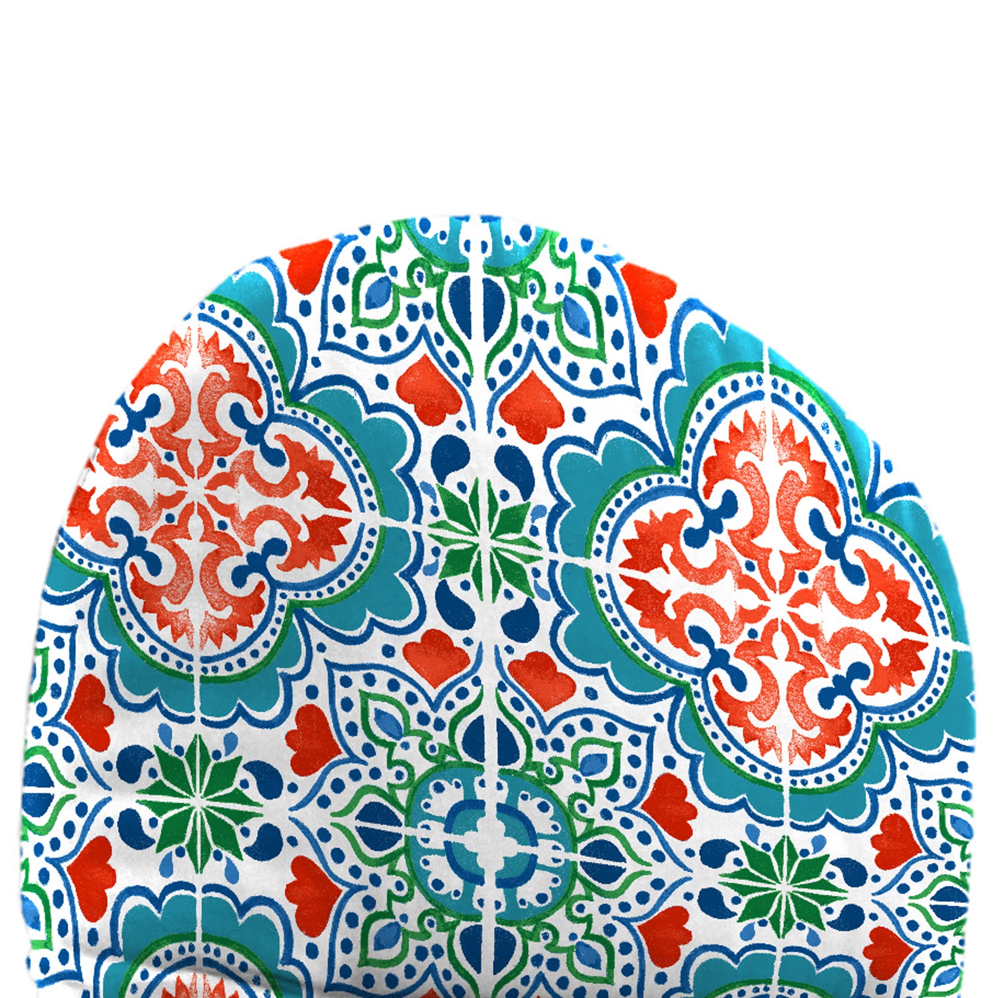 Jordan Manufacturing 49" x 20.5" Talavera Aqua Medallion Rectangular Outdoor Adirondack Chair Cushion with Back Strap