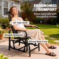 thumbnail image 4 of Outsunny Gliding Lounger Chair, Outdoor Swinging Chair with Smooth Rocking Arms and Lightweight Construction for Patio Backyard, Black, 4 of 9
