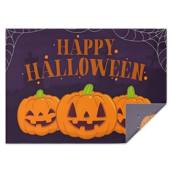 Halloween Spooky Tablecloth Waterproof Spillproof Tablecolths Table Covers Evil Pumpkin Ghost Rectangle Table Cover for Dining Kitchen Restaurant Birthday