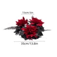 thumbnail image 3 of SLYNSHome Red Rose Berry Mini Candle Ring Wreath, Artificial Black Leaf Small Garland For Candle Table Mantel Indoor Fall Halloween Thanksgiving Farmhouse Tabletop Decor, 3 of 7