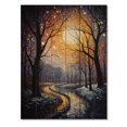 thumbnail image 3 of Designart "Frosty Path Through the Winter Landscape II" Winter Landscape Print on Natural Pine Wood, 3 of 5