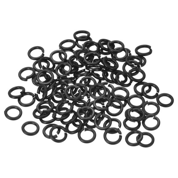 shiyou-Split Lock Washer, M6 304 Stainless Steel Spring Lock Washer 100pcs, Black