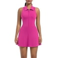 thumbnail image 4 of SMihono Tennis Dress for Women, Tennis Golf Dresses with Built in Shorts and Pockets for Sleeveless Workout Athletic Dresses Pink L, 4 of 8