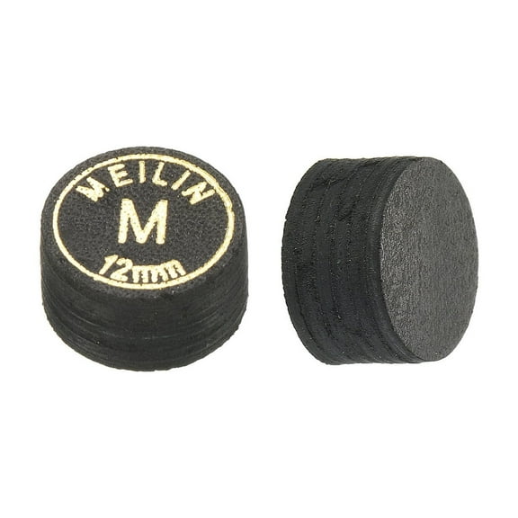 Uxcell 12mm Glue on Laminated Medium Pool Billiard Stick Cue Tips, Black 2 Pack