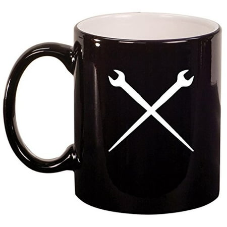 

Ceramic Coffee Tea Mug Cup Spud Wrenches Iron Worker (Black)