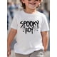 thumbnail image 1 of Halloween T-shirt - Boys' Halloween "Spooky Boy" Letter Print Short Sleeve T-Shirt, Casual Cotton Knit, Regular Fit, Round Neck, Summer Top for Kids, 1 of 6