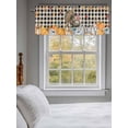 thumbnail image 3 of Thanksgiving Turkey Valances for Windows Fall Pumpkins Leaves Bird Plaid Texture Kitchen Valance Curtain Rod Pocket Small Curtains for Cafe Bathroom Laundry Basement 60" x 18", 3 of 8