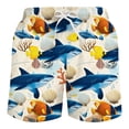 thumbnail image 3 of Gelikeya Kids Boys Swim Trunks Size 7-8 with Compression Liner Graphic Swimming Bottoms Elastic Waist 2 In 1 Swimwear Shorts for Pool Beach, Beige, 3 of 3