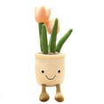 thumbnail image 2 of Adornos suculentos creativos, juguetes de peluche, simulación divertida, plantas en macetas de tulipán, decoraciones para el hogar, estudio, sala de estar, 35 cm, 2 of 7