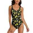 thumbnail image 2 of Yellow Lemon Swimsuit Bright Fruit Print Push Up Swimwear One Piece Surfing Monokini Bodysuit Sexy Custom Beachwear Plus Size, 2 of 7
