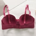 thumbnail image 6 of Bras for Women,French T-Shirt Style Demi Cup Underwire Bra for Women with Smooth Lace Push Up Support and Adjustable Comfort,Sports Bras for Women,Red,S, 6 of 9
