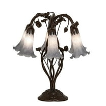 Meyda Lighting 19" High Gray Tiffany Pond Lily 6 Light Table Lamp