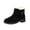 Black, variant on EKVAHL Women's Winter Ankle Boots, Faux Fur Lined Booties, Round Toe Low Block Heel Cold Weather Warm Boots Black