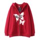 thumbnail image 3 of Dark hip hop gótico Harajuku Y2k estampado de mariposa cremallera Sudadera con capucha hombres y mujeres Harajuku chaqueta sudadera, 3 of 5