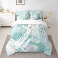 thumbnail image 2 of Erosebridal Geometry Graffiti Lines Bedding Sets Twin Size,Modern Abstract Art Comforter Sets with Sheets,Gradient Green White Bed in a Bag Twin Size,Lightweight Bedroom Decorative Reversible,7-Piece, 2 of 7