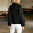 thumbnail image 5 of TGSLY Women's Fall Cropped Trench Coats Lightweight Notched Lapel Double Breasted Button Jacket Casual Solid Color Long Sleeve Outerwear with Pockets L, 5 of 10