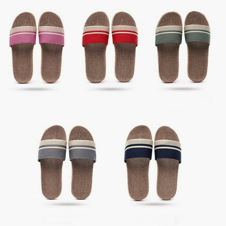 

Mioliknya Couples Linen Slipprs Waterproof Thick Sole Anti-slip Slippers