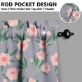 thumbnail image 5 of Pioneer Kitchen Curtains and Valance Set 24 Inch Tier Pink Peony Flowers with Leaves Curtains Small Drapes for Cafe Living Room Bathroom Farmhouse 3 Pieces Set Rod Pocket, 5 of 6