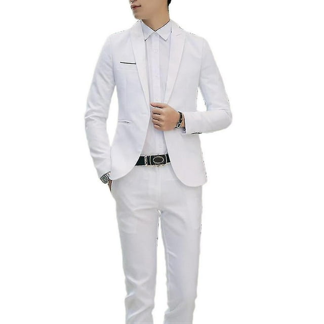 2023 Nouveau Blazer de Costume de Mariage Formel pour Hommes + Pantalon 2 Pcs/ensemble ()