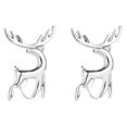 thumbnail image 2 of Qarigey 1 par de aretes con forma de animal, aretes de oreja, joyas de cobre para fiestas, festivales, oro rosa Ropa, zapatos y accesorios Miscelánea Plata, 2 of 8