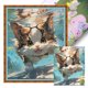 thumbnail image 1 of (11CTACC-2101__C__ 40x50) hilo algodón ecológico bordado 11CT 3 hebras impresión 40*50cm kit serie dibujos animados punto cruz gato, 1 of 9