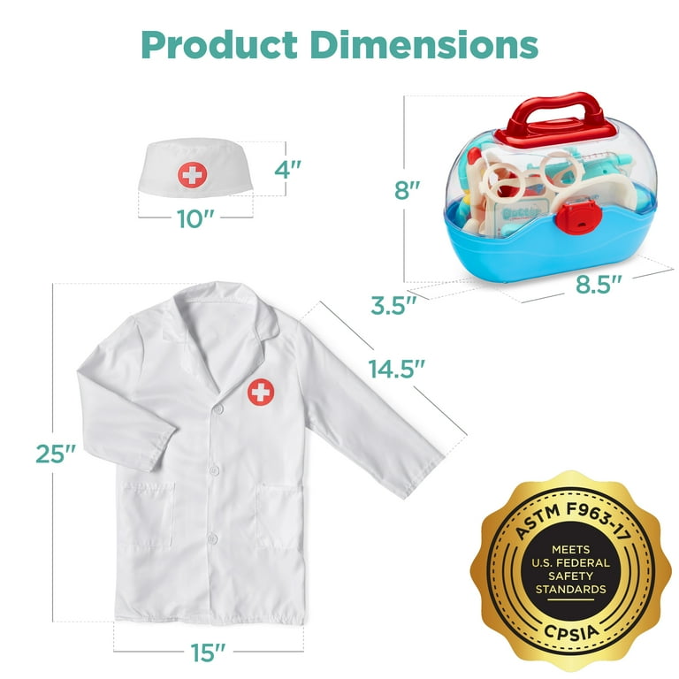 Best Choice Products Pretend Play Doctor Kit, Boys & Girls Doctor Outfit w/ 18 Accessories, Coat, Hat, Carrying Case Best Choice Products Pretend Play Doctor Kit, Boys & Girls Doctor Outfit w/ 18 Accessories, Coat, Hat, Carrying Case