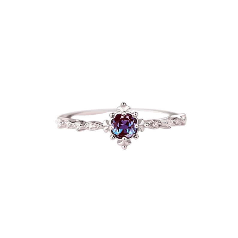 thejewelryart Alexandrite Engagement Ring Color-Changing Gemstone Promise Ring Timeless Jewelry Perfect for Meaningful Proposal Silver 3