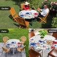 thumbnail image 4 of Blue Red Spring Floral Round Tablecloth for 36-44 Inch Tables,Fitted Table Cover with Elastic Edge,Pastoral Flowers Butterflies Watercolor Waterproof Outdoor Table Cloth Protector for Patio Dinner, 4 of 9