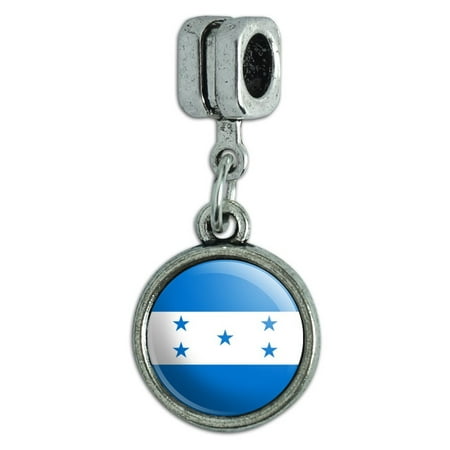 Jet Italian Charm - Honduras National Country Flag Italian European Style Bracelet Charm Bead