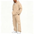 thumbnail image 6 of Aofany Fleece 2 Piece Outfits Mens Pullover Hooded Sweatshirt Tracksuit & Joggers Sweatpants Sweatsuit Sets with Pockets, 6 of 9