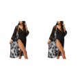thumbnail image 4 of Sonducket Vestido de verano con abertura frontal de encaje para mujer, vestido playero para mujer, para caminar, viajar, senderismo, traje de Negro 2piezas, 4 of 6