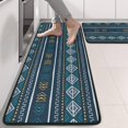 thumbnail image 2 of Kitchen Rugs Sets Of 2,Blue Geometric Striped Pattern Anti Fatigue Kitchen Mat Rugs Non Slip Washable,Decorative Kitchen Floor Mats for Kitchen,Sink,Laundry,17"x47"+17"x47", 2 of 5