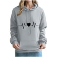 thumbnail image 2 of jobturf Hoodies for Women Lightweight Heart Printed Long Sleeve Sweatshirts Loose Fit Casual Pullover Tops with Pockets, 2 of 3