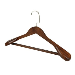 10x Matte Black Wooden Suit Hangers Extra Wide Shoulder Heavy