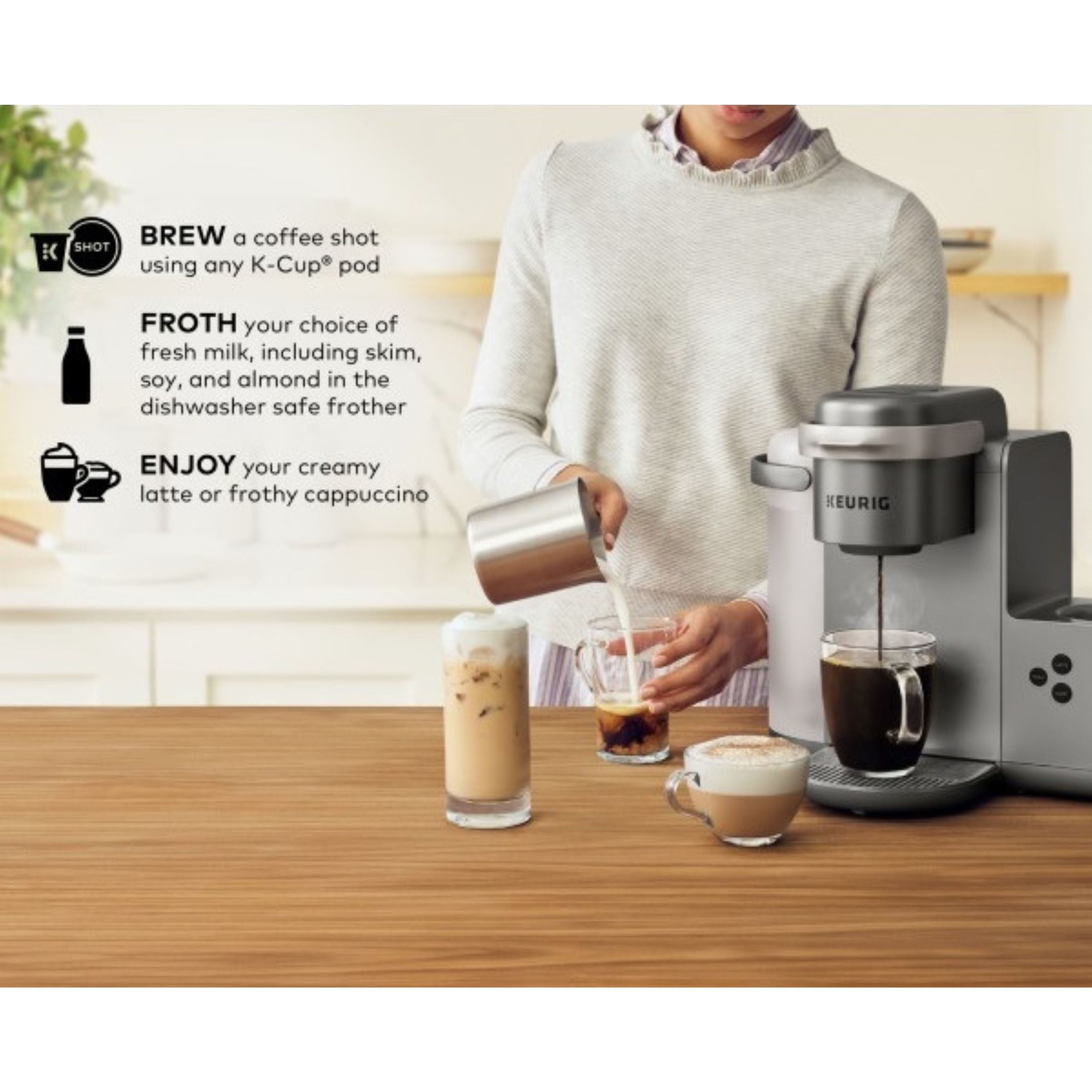 Keurig K Cafe Special Edition Single Serve K Cup Pod Coffee Latte Cappuccino Iced Coffee Maker Nickel Walmart
