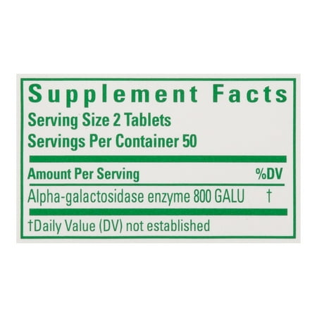 Beano Digestive Enzyme, Gas Prevention & Digestive Enzyme Supplement, 100 Count