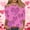 Pink, variant on Blmnix Pullover Spring Shirts for Women 2026 Heart Print Valentine T-shirt 3/4 Sleeve Pink Crew Neck Country Tops for Women,S