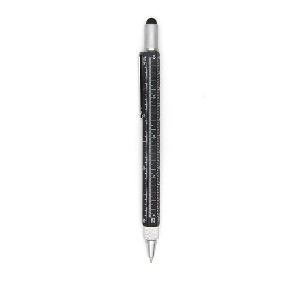 TENCE 6 In 1 Multifunctional Tool Pen 14.9*1CM Bubble Level Metal Ballpoint Pen