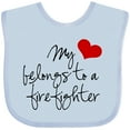 thumbnail image 3 of Inktastic My Heart Belongs Firefighter Girls Baby Bib, 3 of 4