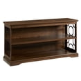 thumbnail image 1 of 52" Lateral Bookshelf with Decorative Metal Sides - Dark Walnut, 1 of 7