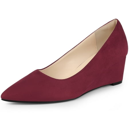 

Unique Bargains Women s Pointed Toe Slip on Wedge Heel Pumps