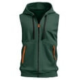 thumbnail image 6 of Men's Sleeveless Zip Up Hoodie Workout Muscle Tank Top Quick Dry Hooded Tops with Pockets Full Zipper Bodybuilding Vest Summer Lightweight Athletic Activewear Training, 6 of 6