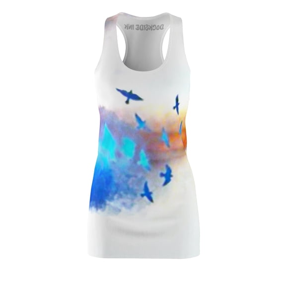 Women's Cut & Sew Racerback Dress (AOP) Peaceful Skies