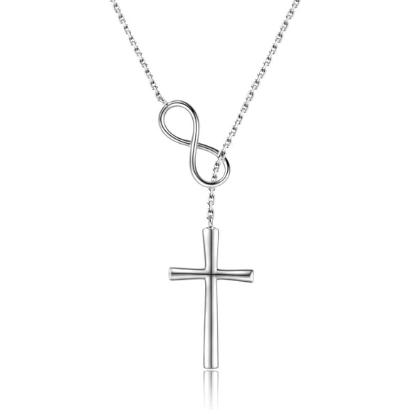 925 Sterling Silver Faith Hope Love Cross Pendant Necklace For Women Christian Birthday Christmas Jewelry Gift[o193]