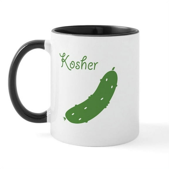 CafePress - Kosher Pickle Mug - 11 oz Ceramic Mug - Novelty Coffee Tea Cup