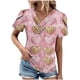 thumbnail image 2 of Puntoco Liquidación de blusas cortas para mujer, blusas casuales de manga corta con cuello en V a la moda para primavera y verano, 2 of 5