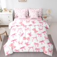 thumbnail image 1 of Erosebridal Kawaii Princess Bow Bed in a Bag King size, Cartoon Ribbon Bed Set, Teens, Reversible 7 Pieces, 1 of 1