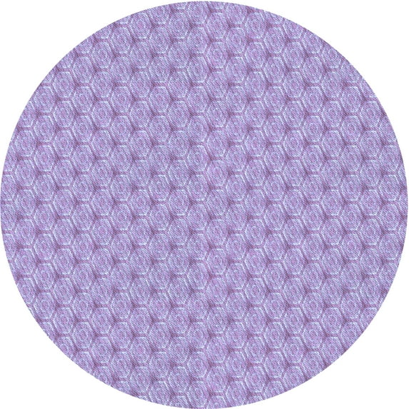 Ahgly Company Machine Washable Indoor Round Transitional Rich Lilac Purple Area Rugs, 4' Round