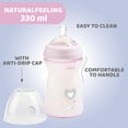 thumbnail image 3 of Chicco Natural Feeling 330ml Baby Milk Feeding Bottle&nbsp; 6m+ (Pink), 3 of 4